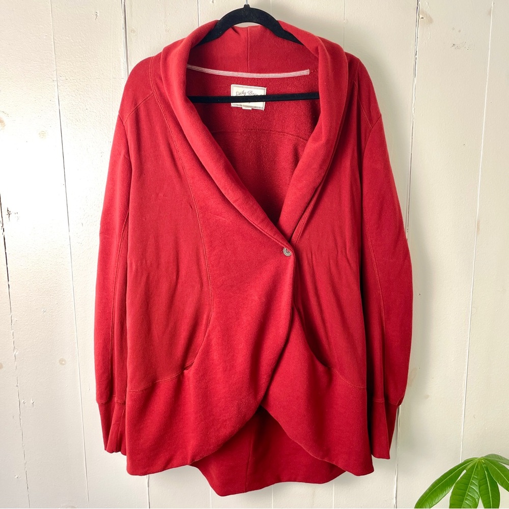 Lucky Brand Long Red Cardigan, size XL
